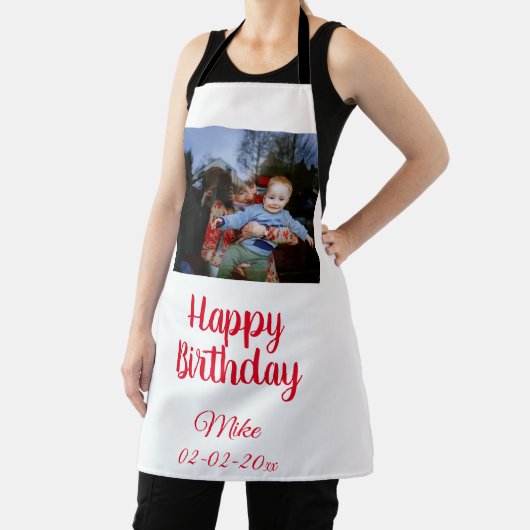 Tablier simple personnalisation heureuse invitation photo (Insitu)