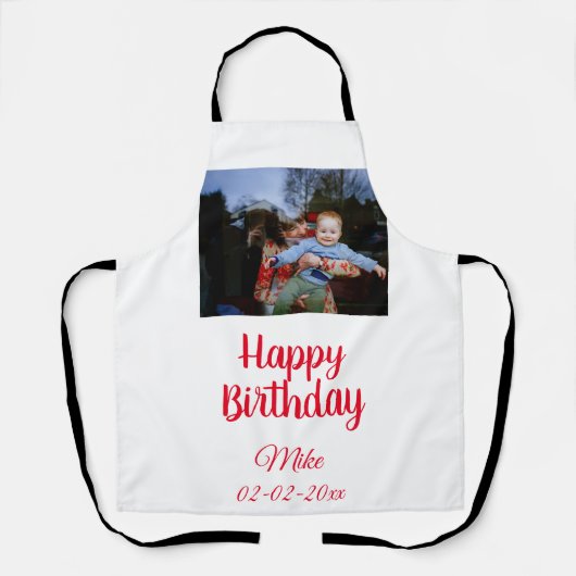 Tablier simple personnalisation heureuse invitation photo (Recto)