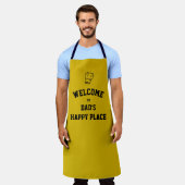 Tablier Simple PERSONNALISÉ HAPPY PLACE DAD Jaune Apron (Porté)