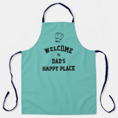Tablier Simple PERSONNALISÉ PLACE HAPPY DE DAD Aqua Apron (Recto)