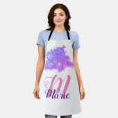 Tablier simple personnalisé rose violet pétillant ajouter (Porté)