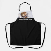 Tablier Simple photo noir personnalisé et nom (Recto)