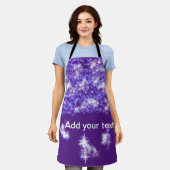 Tablier Simple purple glitter sparkle stars add your text  (Porté)