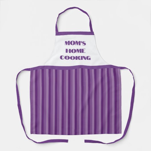 Tablier Simple Purple Stripe Maman's Home Cuisine Apron (Recto)