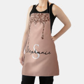 Tablier Simple Rose Gold Initial Moderne Monogramme (Insitu)