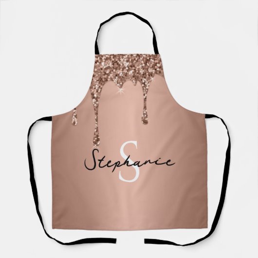 Tablier Simple Rose Gold Initial Moderne Monogramme (Recto)