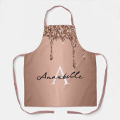 Tablier Simple Rose Gold Initial Moderne Monogramme (Recto)