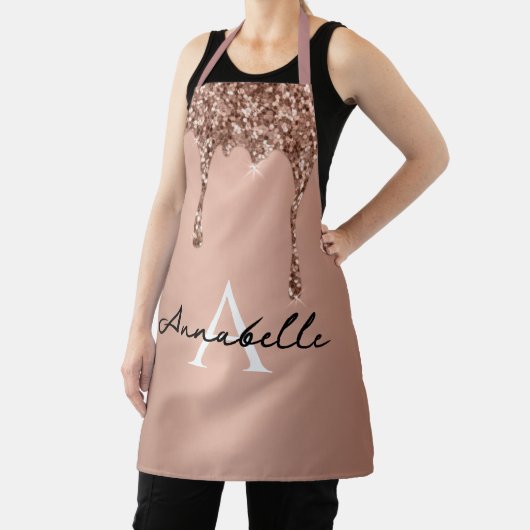 Tablier Simple Rose Gold Initial Moderne Monogramme (Insitu)