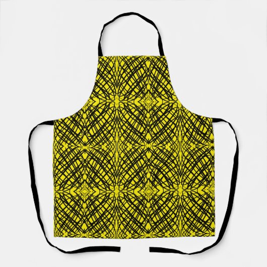 Tablier Simple Scribble | Carreaux miroir | Jaune | (Recto)