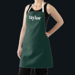 Tablier Simple vert moderne minimaliste tendance personnal<br><div class="desc">Voici notre tablier minimaliste moderne vert simple et tendance personnalisé - un cadeau réfléchi et élégant conçu spécialement pour les passionnés de cuisine de votre vie. Ce tablier personnalisé pour les femmes est le cadeau parfait personnalisé de la Fête des Mères, offrant une touche unique qui transforme une cuisine quotidienne...</div>