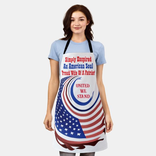 Tablier Simplement Inspirée Femme fière d'un patriote (Porté)