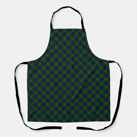 Tablier Sinclair tartan bleu vert plaid (Recto)