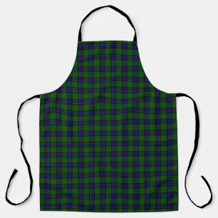 Tablier Sinclair tartan bleu vert plaid