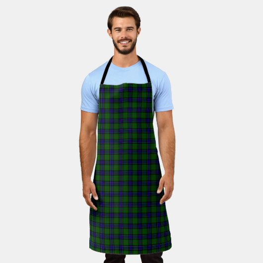 Tablier Sinclair tartan bleu vert plaid (Porté)