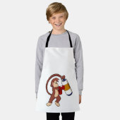 Tablier Singe à la boxe avec sac de poinçonnage (Porté)