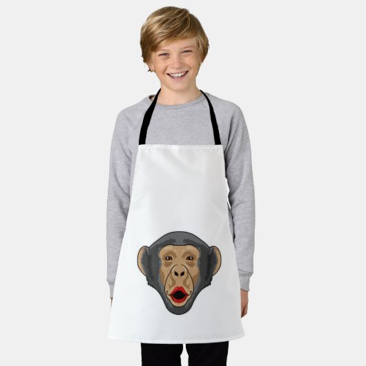 Tablier Singe avec bouche baisée (Porté)