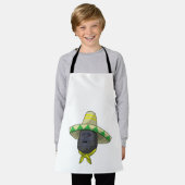 Tablier Singe avec casquette de paille (Porté)