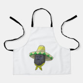 Tablier Singe avec casquette de paille (Recto)