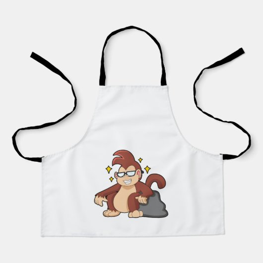Tablier Singe avec des lunettes de soleil (Recto)