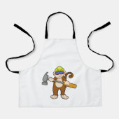 Tablier Singe comme artisan avec marteau (Recto)