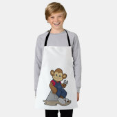 Tablier Singe comme mécanicien avec clé (Porté)