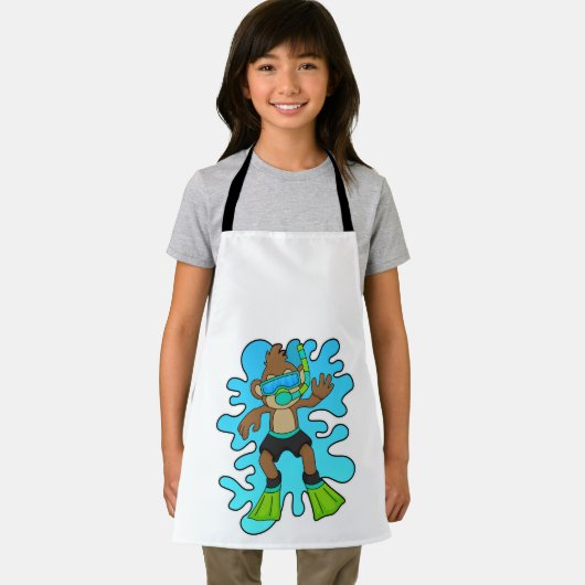 Tablier Singe comme plongeur avec tuba (Insitu)