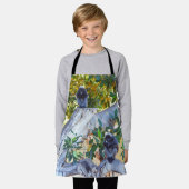 Tablier Singes de Langur Noir Manger, Enfants Imprimer Ple (Porté)