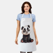 Tablier Sitting Panda Bear Cartoon Illustration Artwork (Porté)