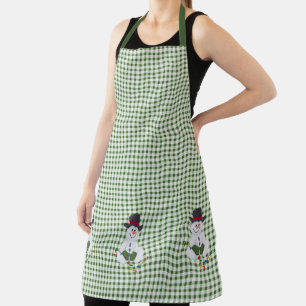 Tablier Sitting Snowman avec les lumières de Noël Apron