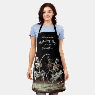 Tablier Skeletons dansants Mariage gothique