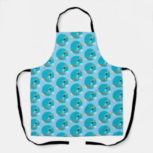 Tablier Skieurs de style vintage en Blue