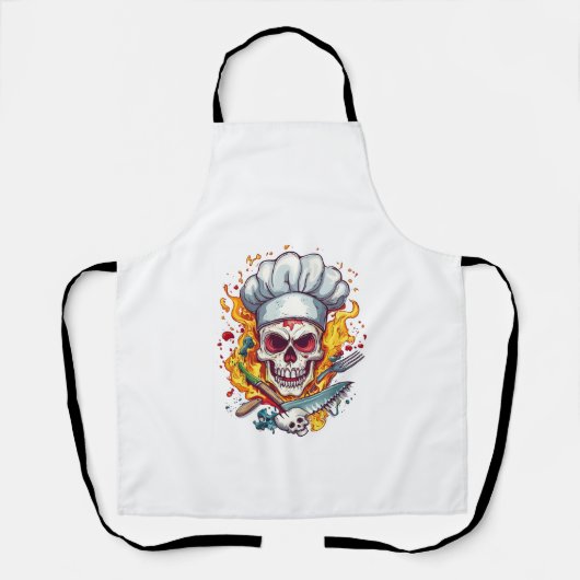 Tablier Skull Chef Madness � Funny Cooking Skeleton (Recto)