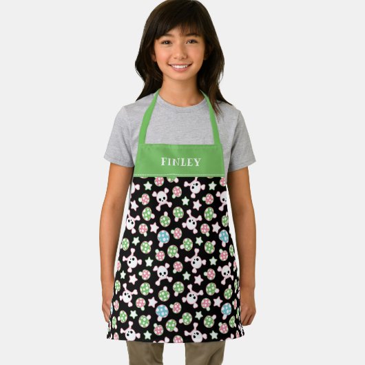 Tablier Skuls & Toadstools Cute Goth Motif Ajouter un nom (Insitu)