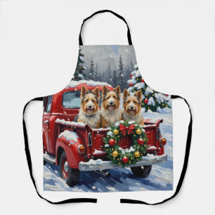 Tablier Skye Terrier Noël Camion Rouge Fêtes