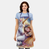 Tablier Sleeping Girl Unicorn Dreamscape (Porté)
