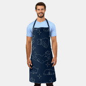 Tablier Sleepy Cat Apron – Whimsical Cat Pattern (Porté)