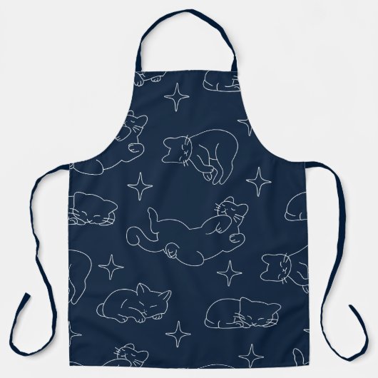 Tablier Sleepy Cat Apron – Whimsical Cat Pattern (Recto)