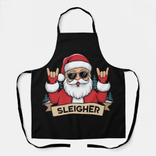 Tablier Sleigher de Noël Père Noël Rock Rocker de Noël