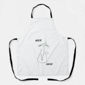 Tablier Slinky Black Cat Meow Meow Texte Personnalisé Yeux (Recto)