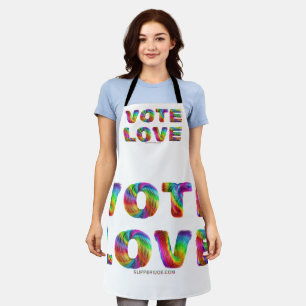 Tablier SlipperyJoe vote amour égalité fourrure de couleur