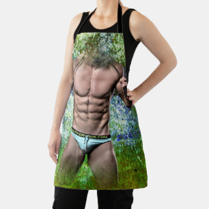 Tablier SlipperyJoe's homme adulte très musclé torse nu 