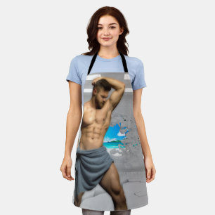 Tablier SlipperyJoe's Man serviette brisée mur de brique b