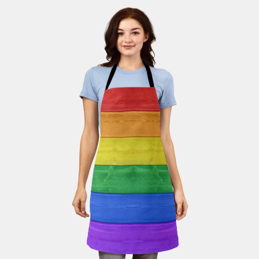 Tablier SlipperyJoe's orgueil drapeau en bois horizontal a (Porté)