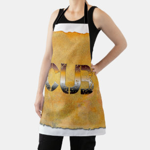 Tablier SlipperyJoe's petit ours mot orange-brun pro