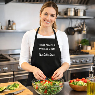Tablier slogan en noir blanc du chef