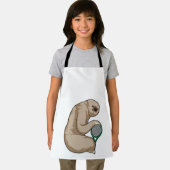 Tablier Sloth at Tennis with Tennis racket (Insitu)