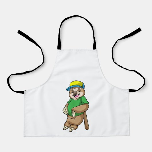 Tablier Sloth au baseball avec batte de baseball (Recto)