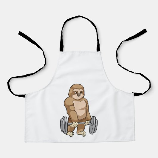 Tablier Sloth au Bodybuilding avec Barbell (Recto)