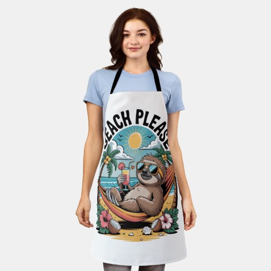Tablier Sloth avec glace Crème Plage d'été S'il vous plaît (Porté)