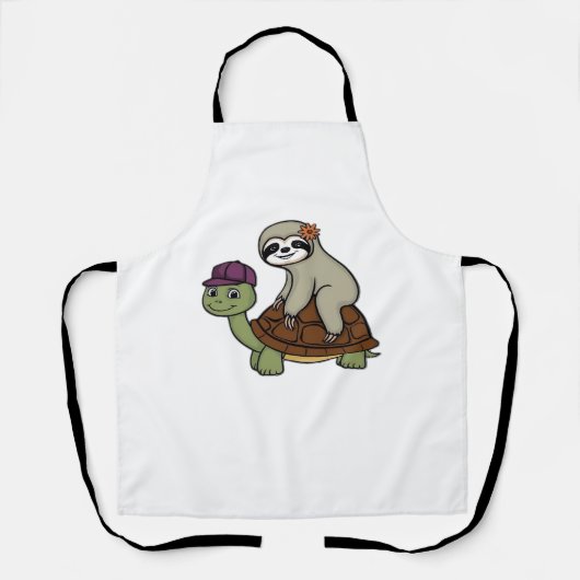 Tablier Sloth chevauchant une tortue T-Shirt classique (Recto)